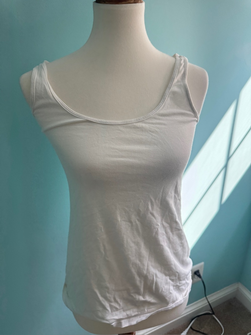 Classic White Scoop Neck Tank Top